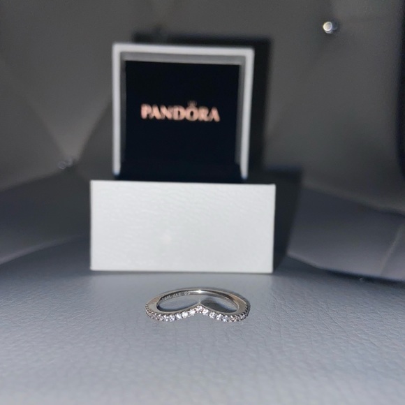 Pandora Sparkling Wishbone Ring - Picture 1 of 2